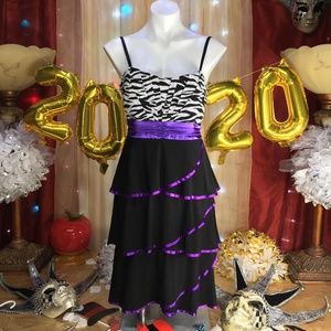 TABOO ZEBRA/BLACK/PURPLE DRESS SZ 2X